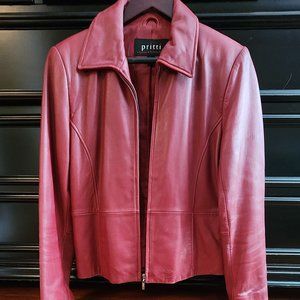 Pritti Red Leather Jacket - Size S